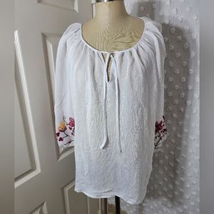 Olivia and Martin white embroidered blouse